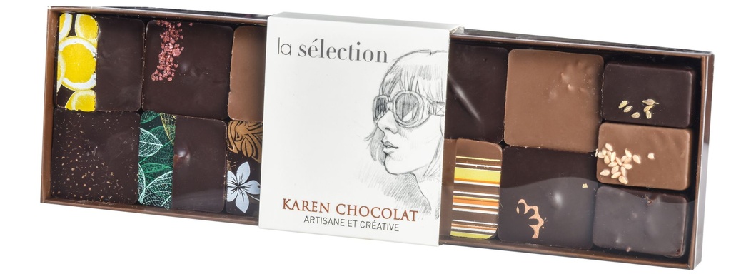 Réglette sélection – 15 chocolats (120g)